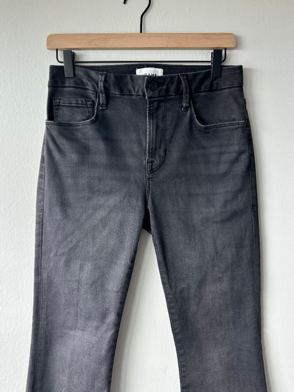 FRAME Le Crop Mini Boot High-Rise Bootcut Cropped Gray Size 28 - Picture 4 of 12